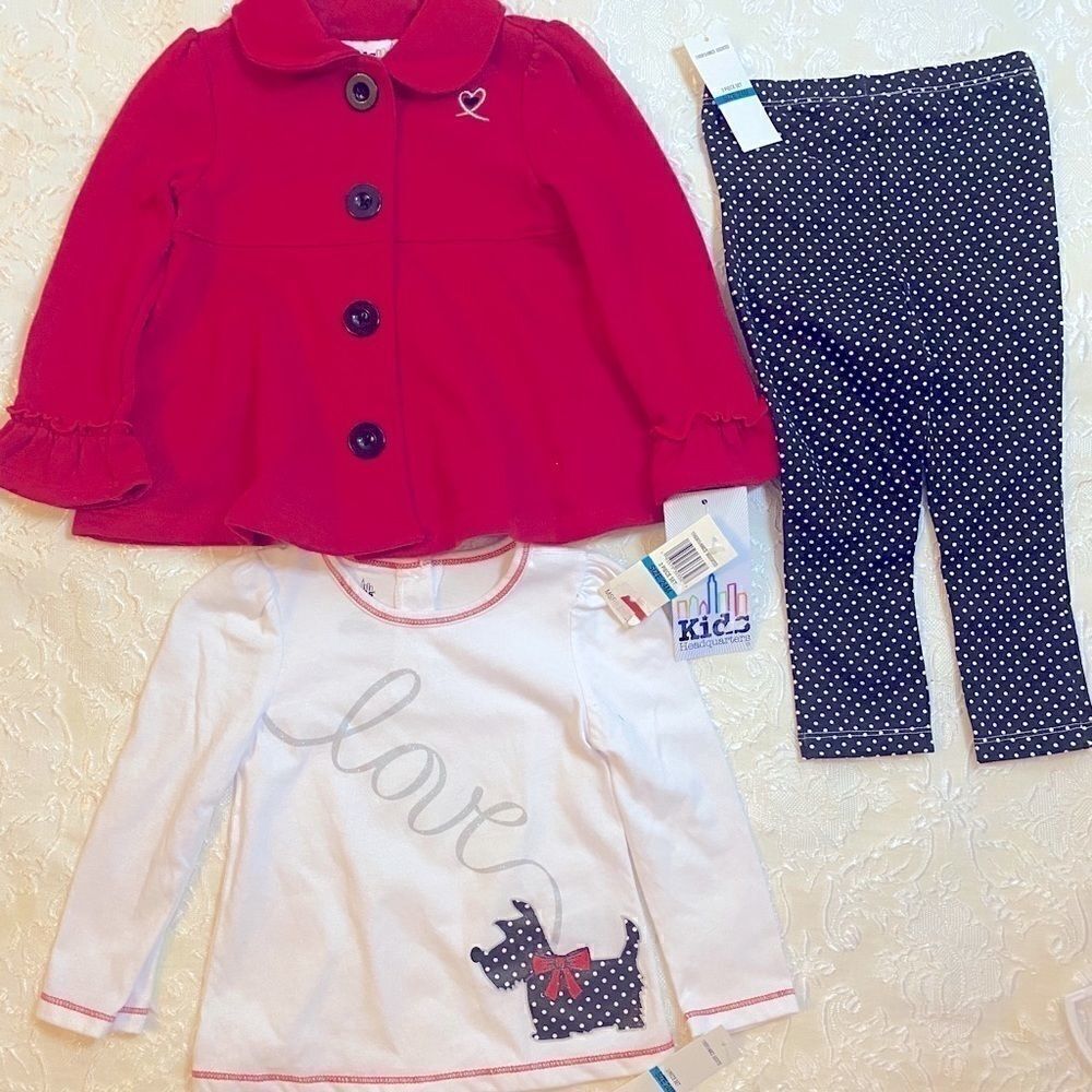 Kids headquarters baby girl 3 pieces set size 24 M